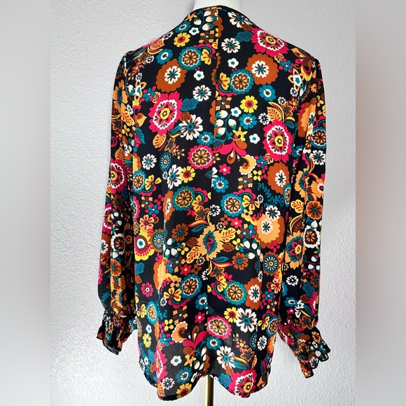 Haptics Holly Harper Boho Blouse Floral Fall Colors NWOT - Picture 6 of 6